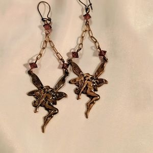 Vintage art deco fairy dangle earrings